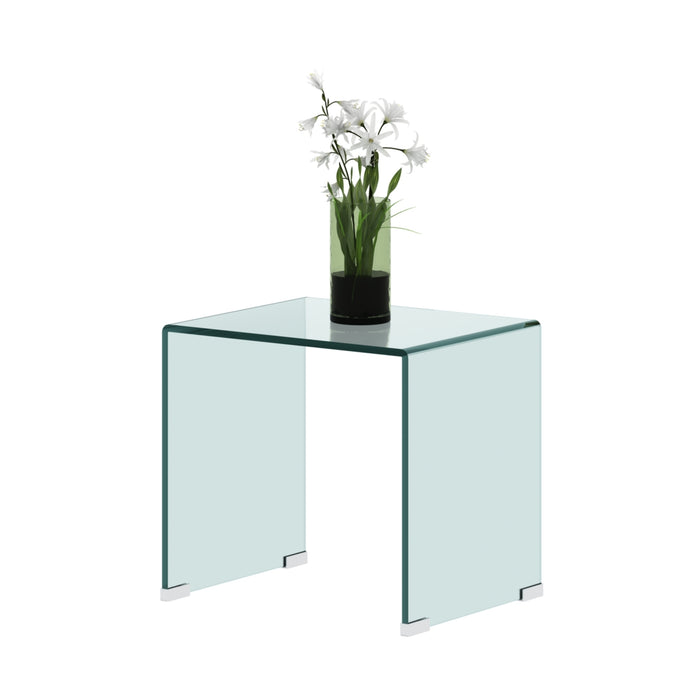 Whole Tempered Glass End Table Transparent