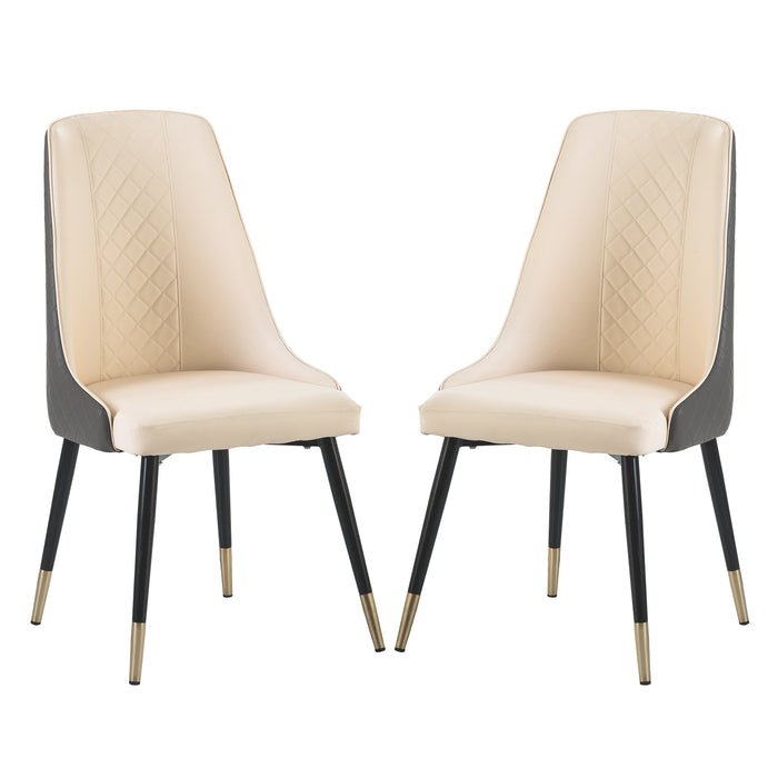 Dining Chairs Set of 2, PU Leather (Gray)