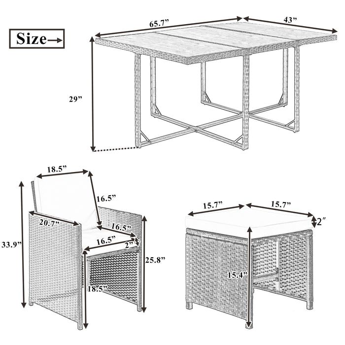 All-Weather PE Wicker Dining Table Set (11-Piece)