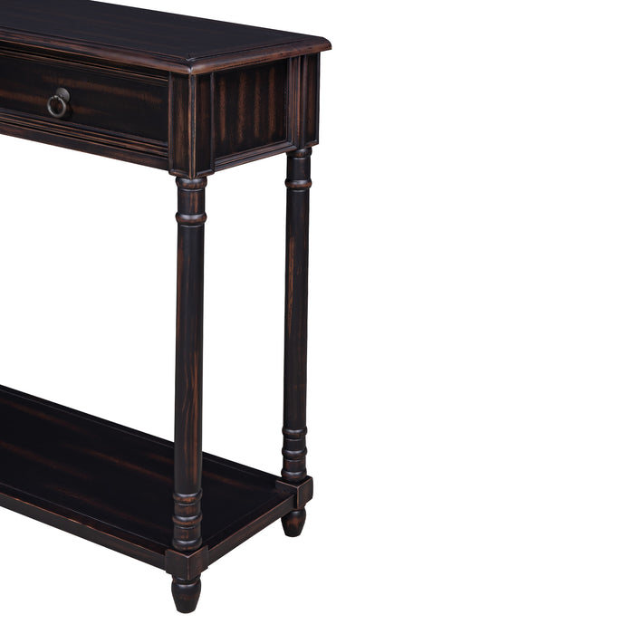 Console Table  with Drawers - Espresso