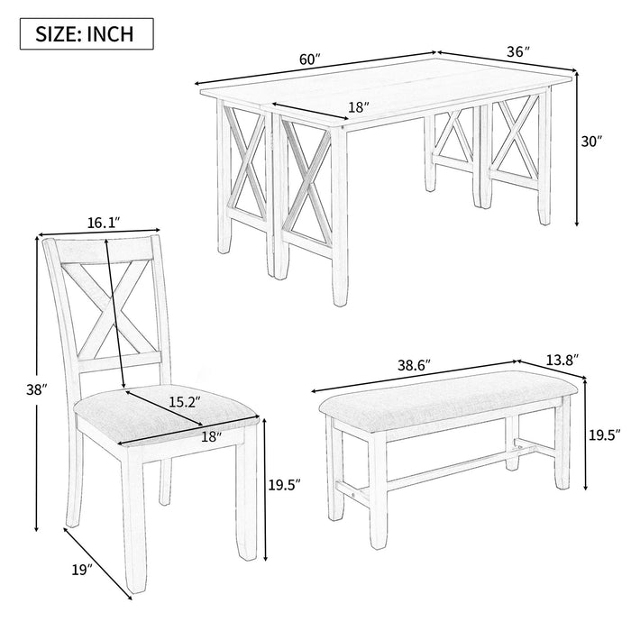 6-Piece Family Dining Room Set - Gray