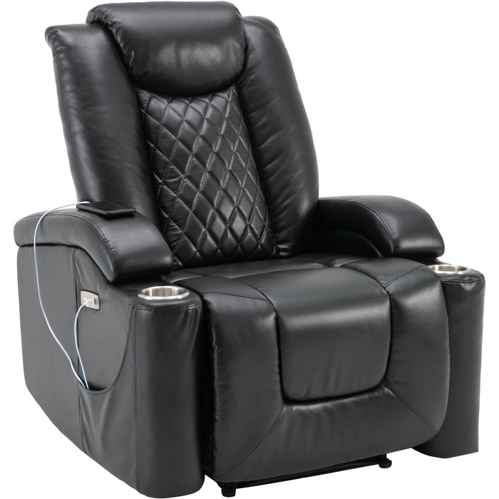 Power Motion Recliner with USB Charge Port and Cup Holder