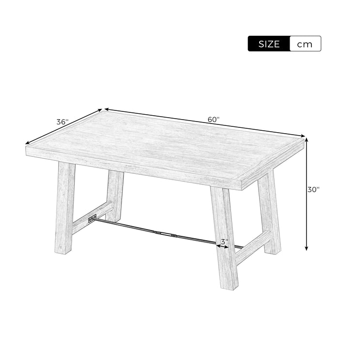 Wood Dining Table , Seats up to 6 (Natural Wood Wash)