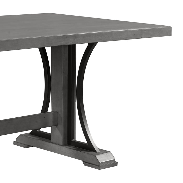 Retro Style Dining Table 78” Wood Rectangular Table (Gray)