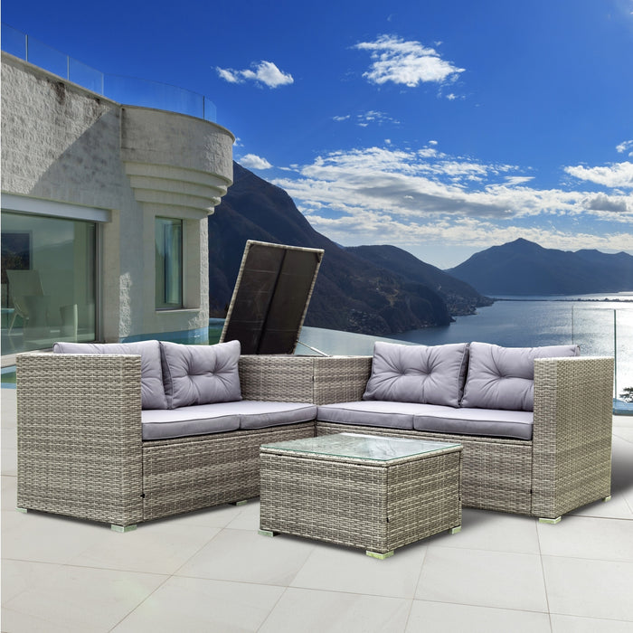 4 Piece Patio Sectional - Grey