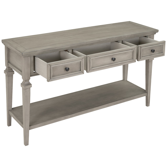 Classic Retro Style Console Table - Brown Wash