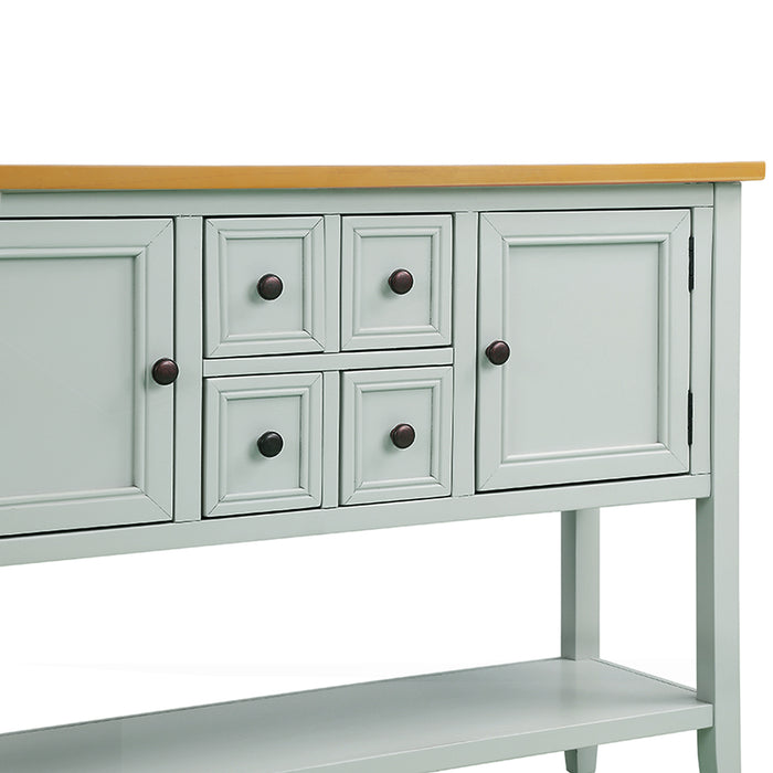 Console Table with Bottom Shelf - Lime White