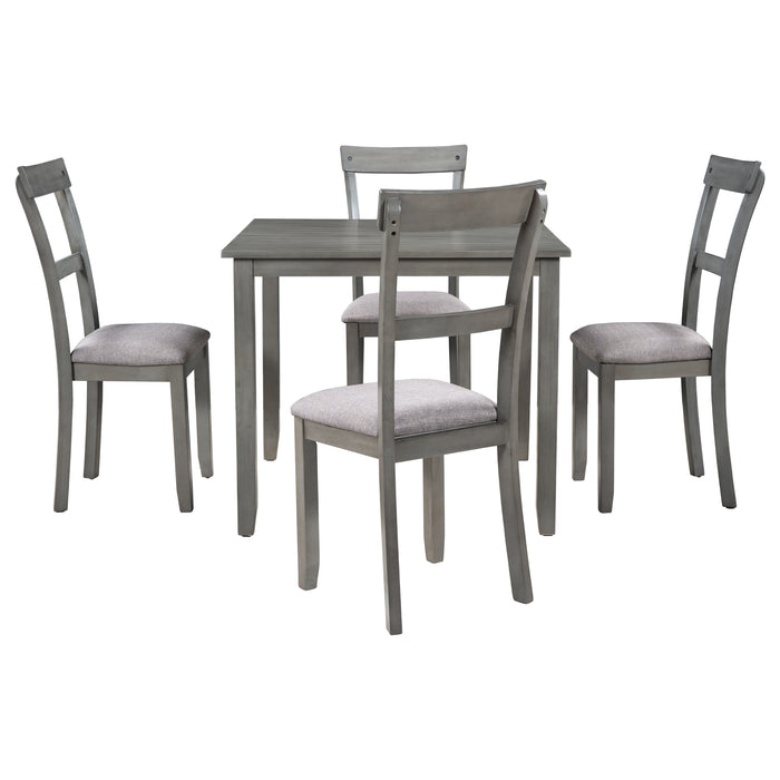 5 Piece Dining Table Set - Grey