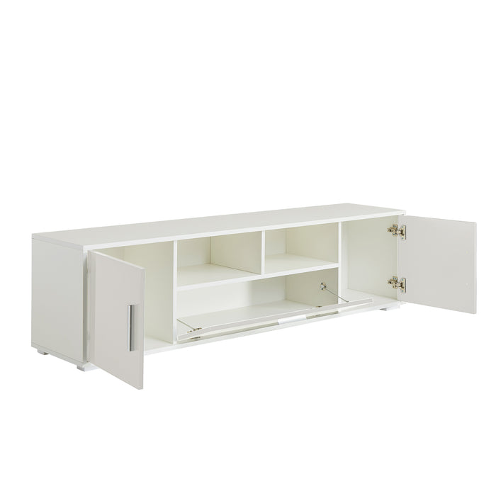 WHITE morden TV Stand, w/LED Lights