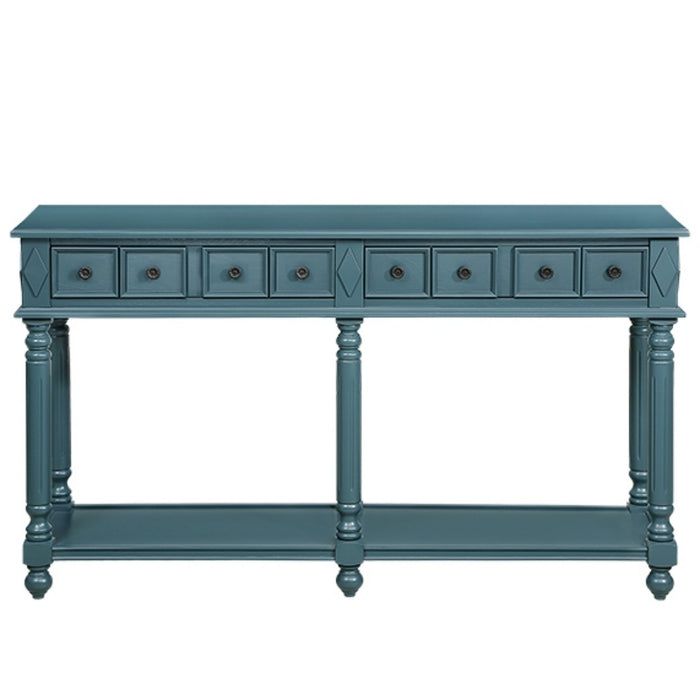 Retro Console Entryway Table - Dark Blue