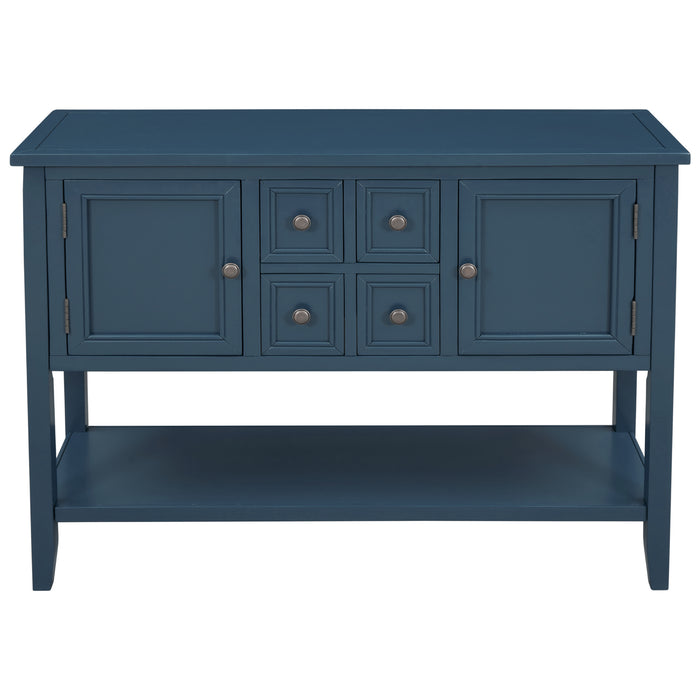 Console Table with Bottom Shelf - Light Navy