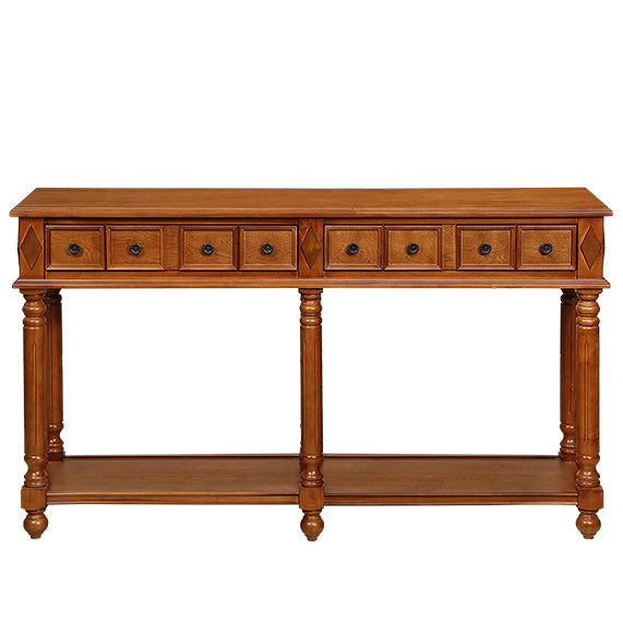 Retro Console Entryway Table - Brown