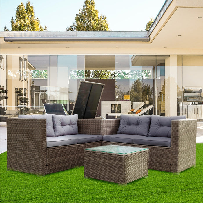 4 Piece Patio Sectional - Grey