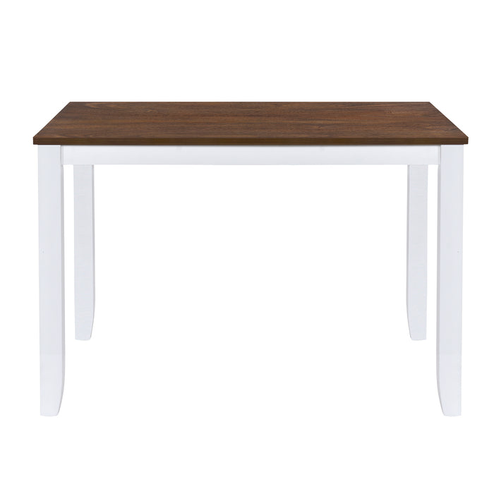 5-Piece Rustic Minimalist Wood  Dining Table Set - White