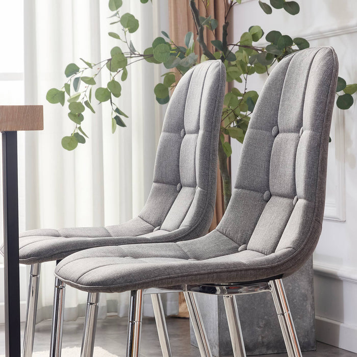 Modern Mid-Century Style Dining Chairs (Set of 4) - Light Gray