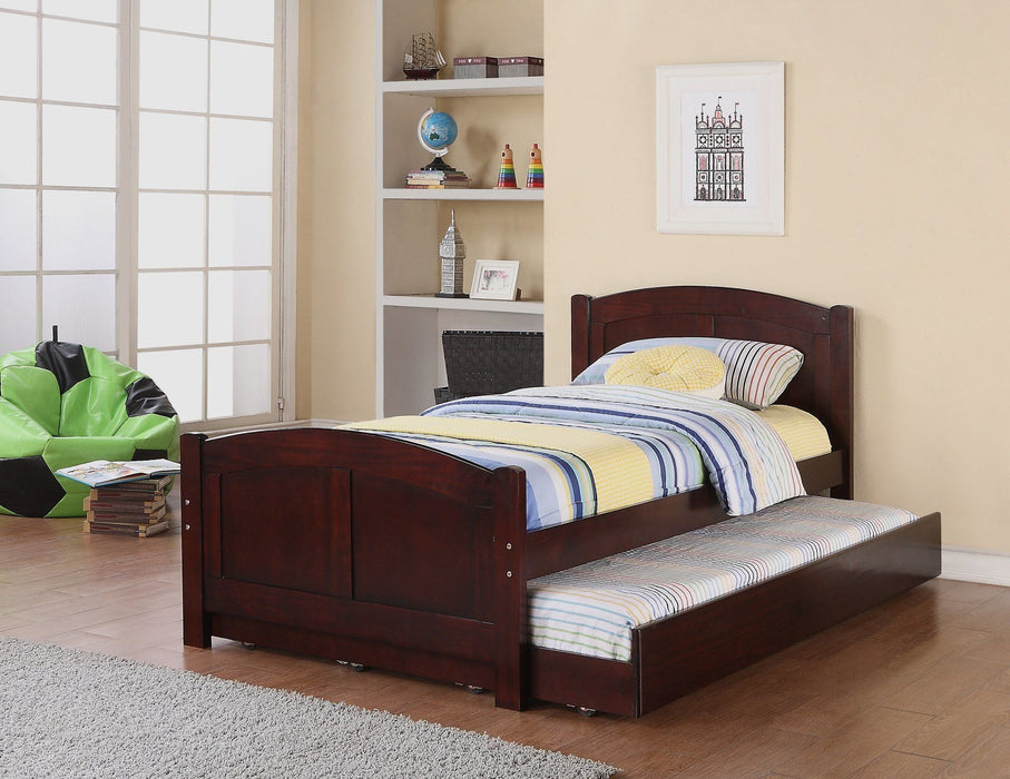 Twin Size Bed w/ Trundle Slats Dark Cherry Pine Plywood