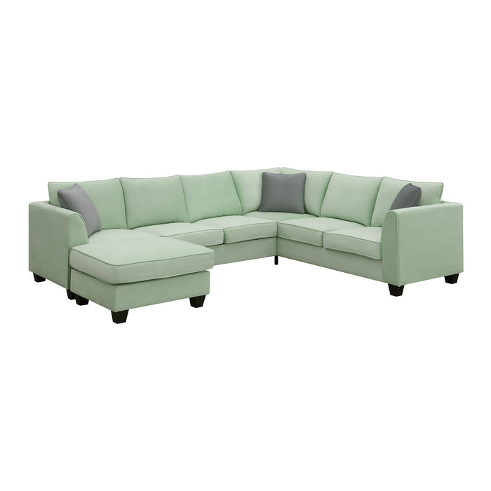 7 Seats Modular Sectional Sofa with Ottoman-Green