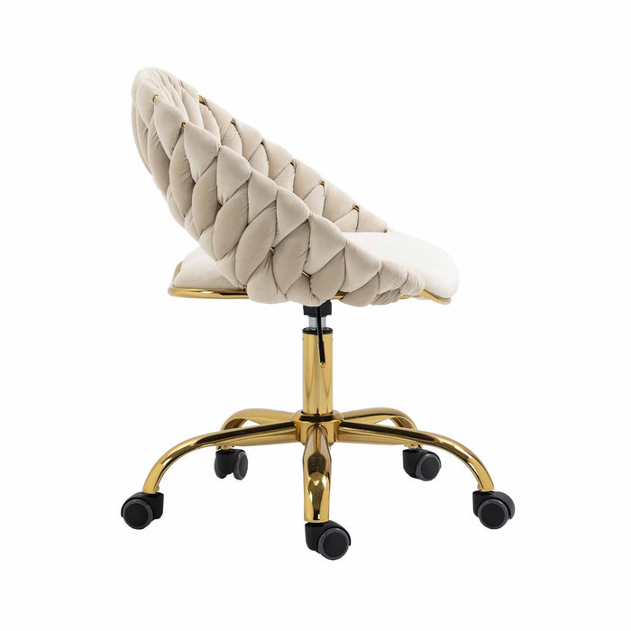 Adjustable Office Swivel Chair - Ivory