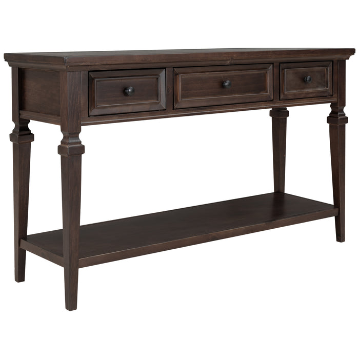 Classic Retro Style Console Table - Espresso