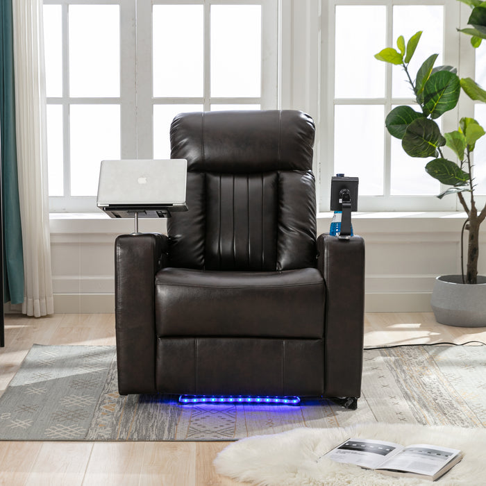 Power Motion Recliner with USB Charging Port and Hidden Arm Storage