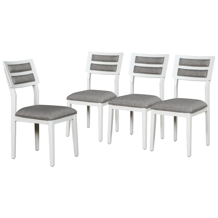 6-Piece Classic and Traditional Style Dining Set - White+Gray