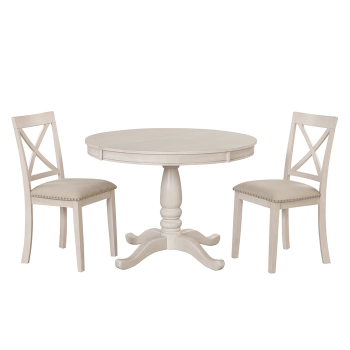 5 Piece Modern Dining Table Set - White