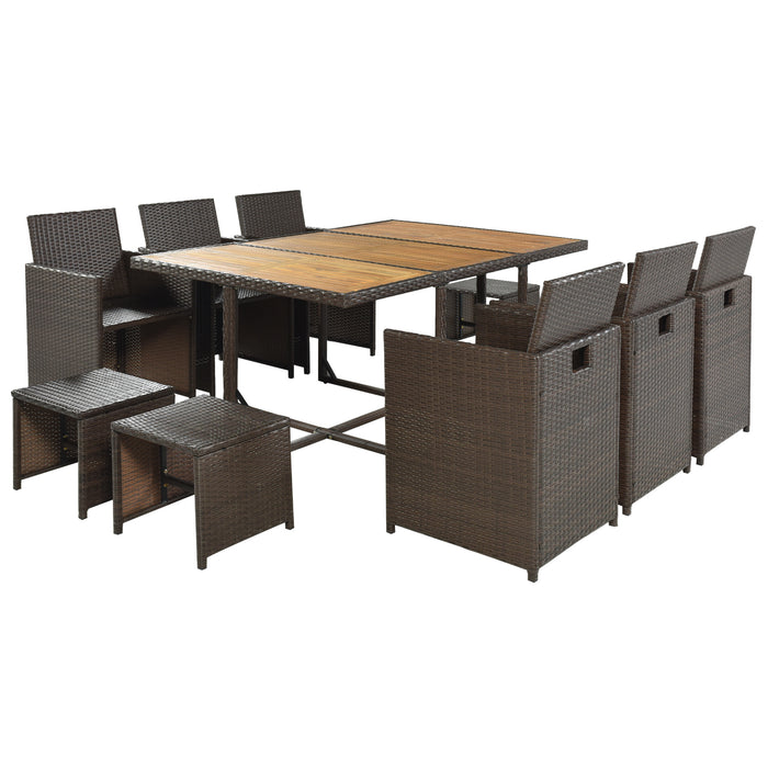 All-Weather PE Wicker Dining Table Set (11-Piece)