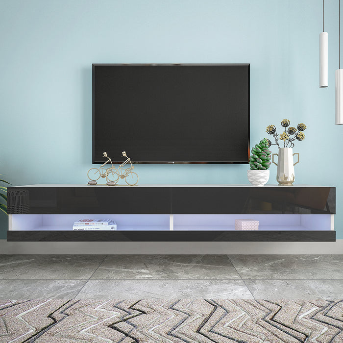 Wall Mounted Floating 80" TV Stand with 20 Color LEDs