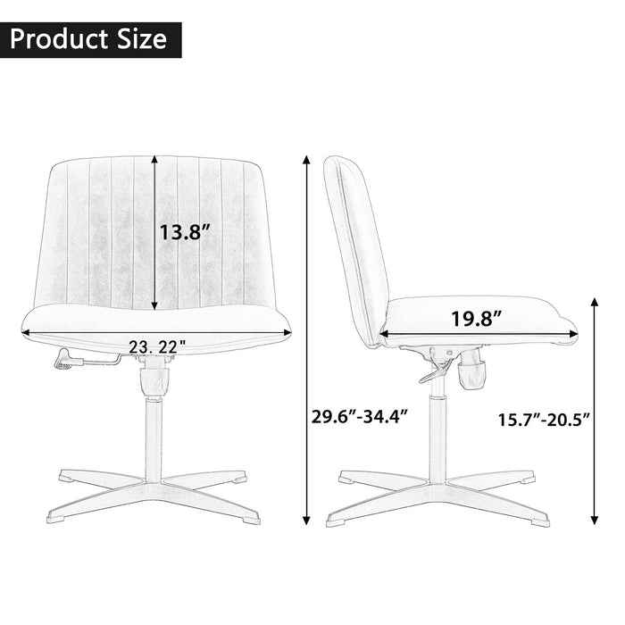 Office Chair Adjustable 360 ° Swivel - No Wheels