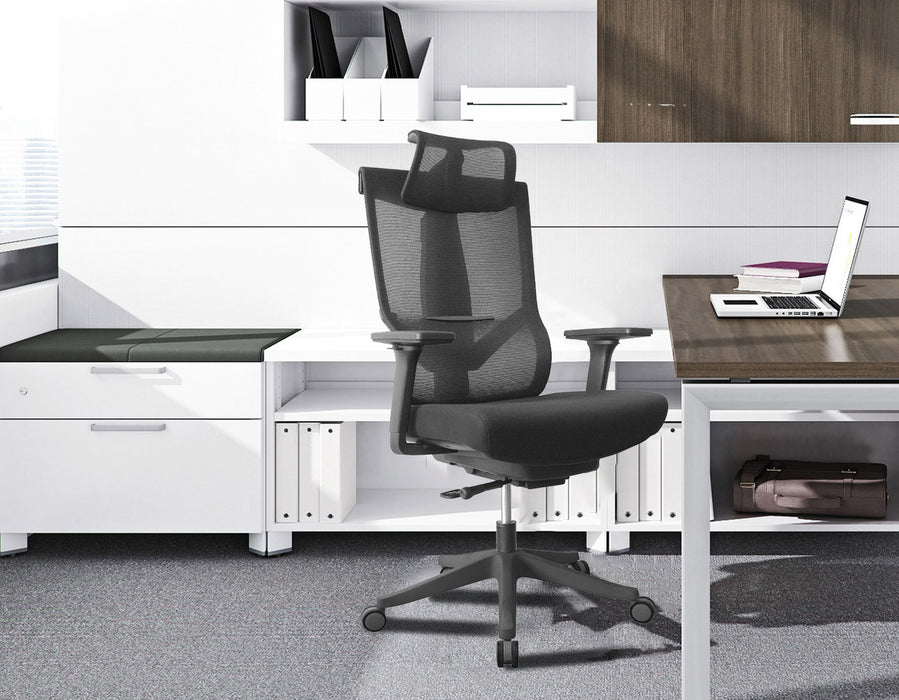 Excusive office chair with headrest and 2D armrest