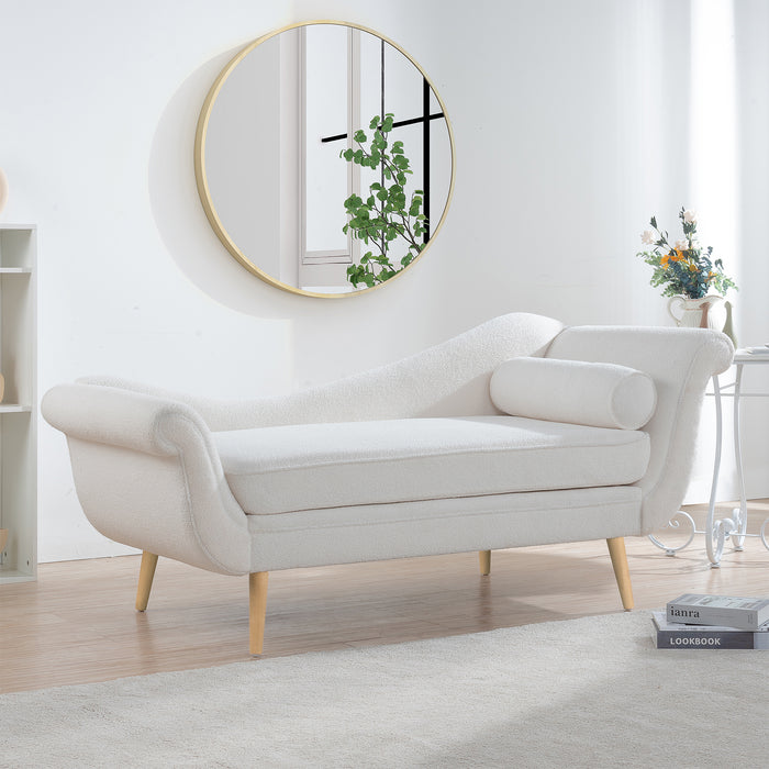 Chaise Lounge with Scroll Arms - White