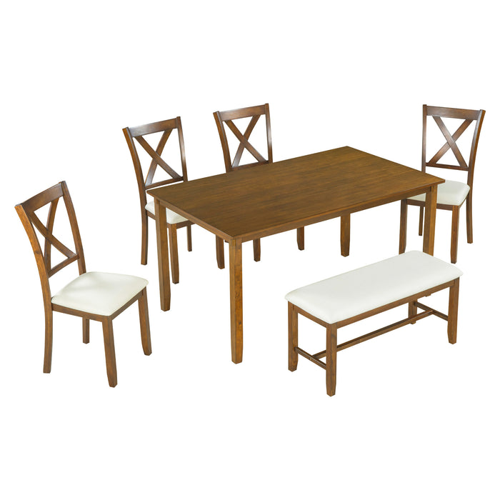 6-Piece Kitchen Dining Table Set - Natural Cherry