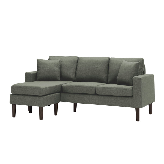 SECTIONAL SOFA LEFT HAND FACING WITH 2 PILLOWS - DARK GREY