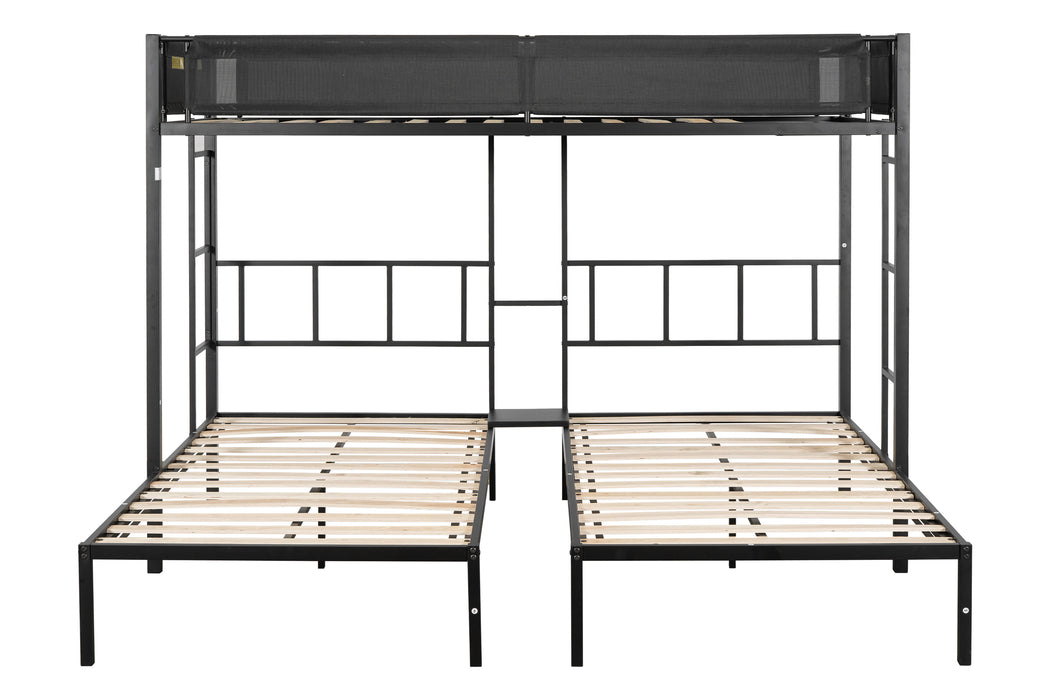 Triple twin bunk bed - Black