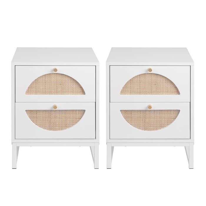 Allen 2 Drawer Nightstand (Set of 2) -White