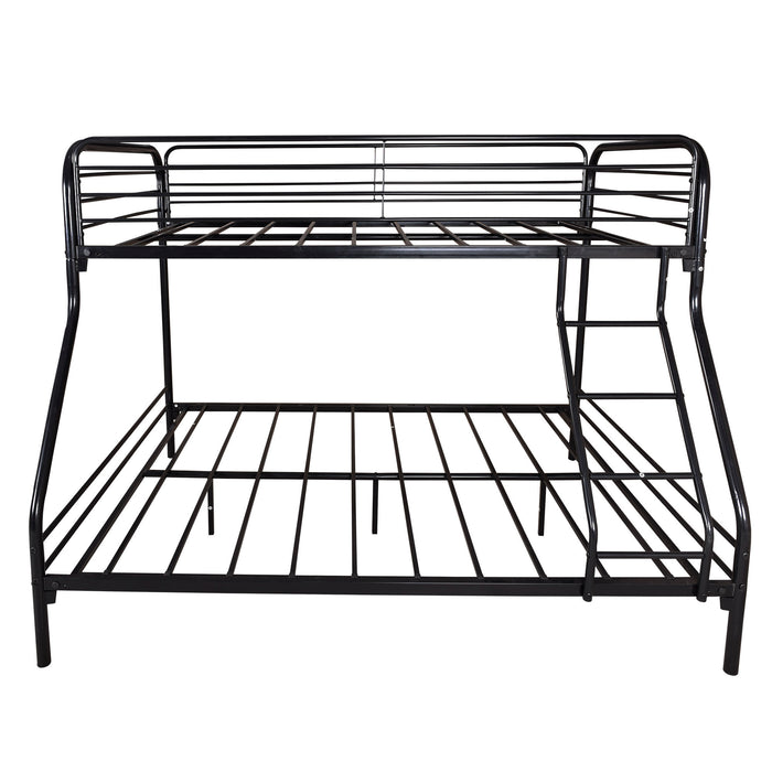 Heavy Duty Twin-Over-Full Metal Bunk Bed - Black