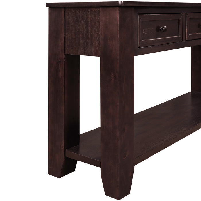 Modern Console Table for Living Room - Espresso