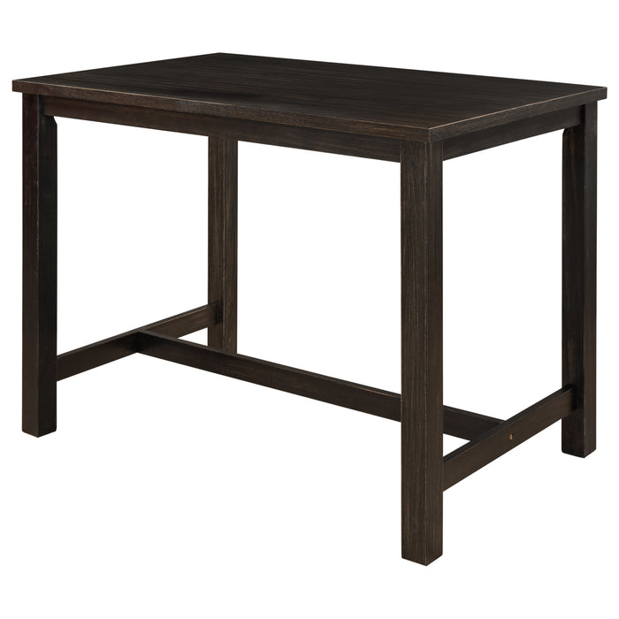 3-Pieces Rustic Wooden Counter Height Dining Table Set - Espresso+ Beige