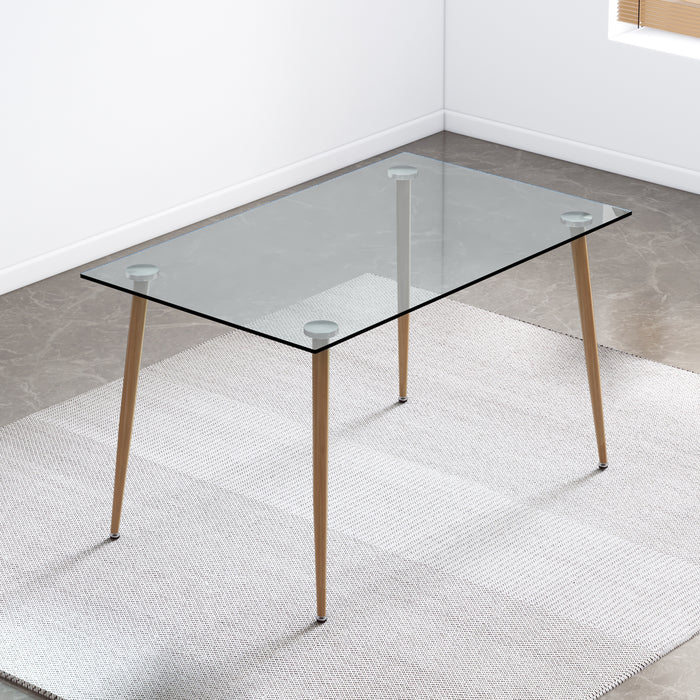 Modern Rectangular Glass Dining Table