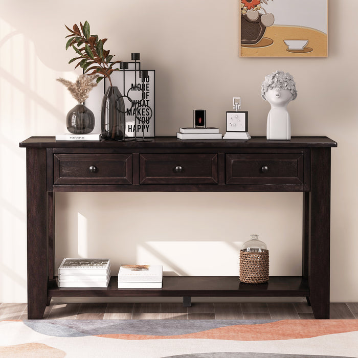 Modern Console Table for Living Room - Espresso