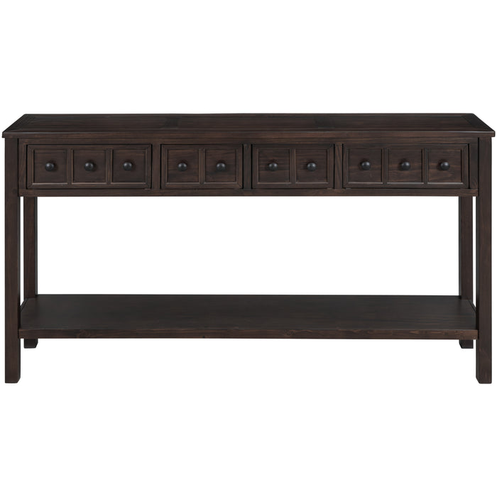 Rustic Entryway Console Table - Espresso