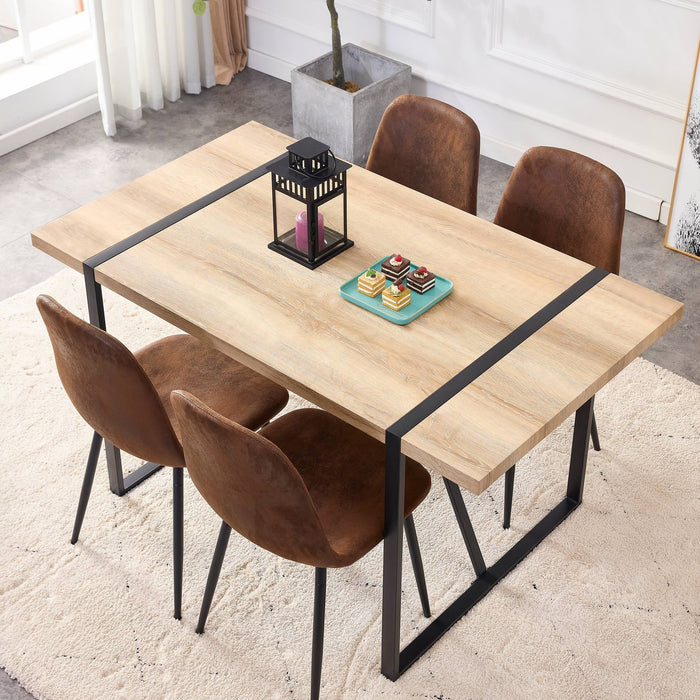 Rustic Industrial Rectangular Wood Dining Table