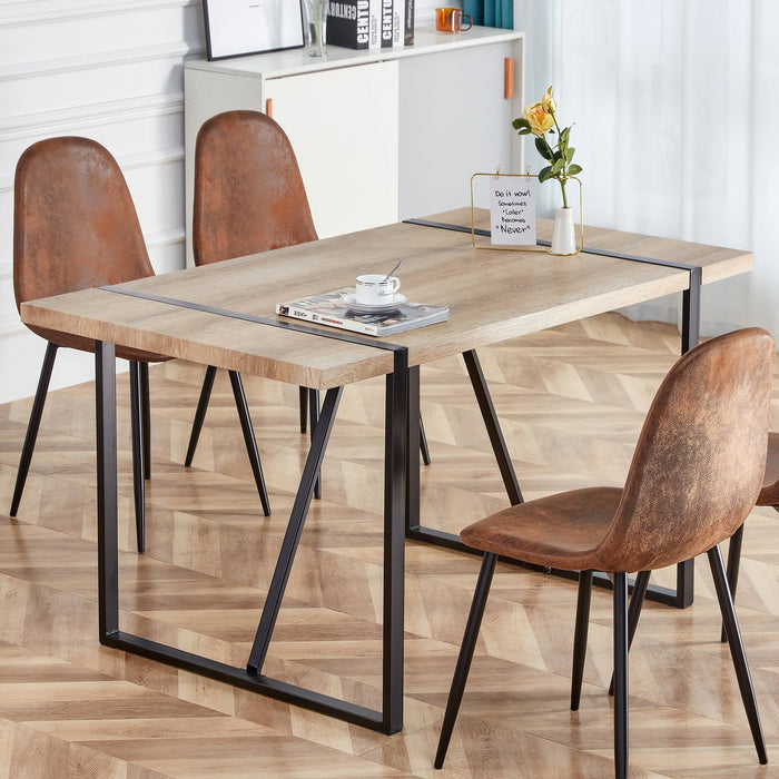 Rustic Industrial Rectangular Wood Dining Table