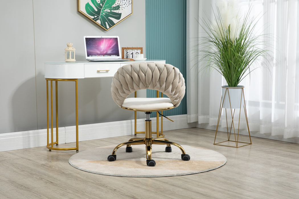 Adjustable Office Swivel Chair - Ivory