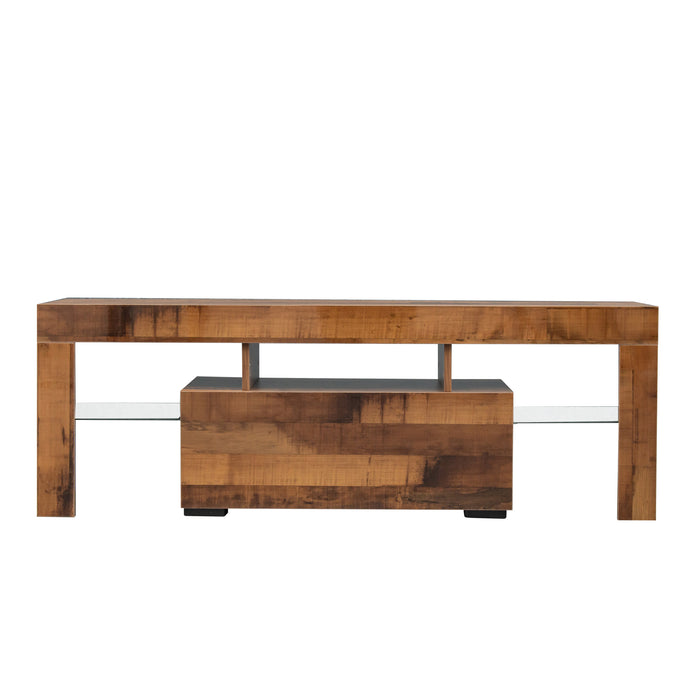 TV Stand with LED RGB Lights-FIR WOOD