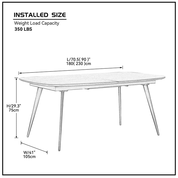 Expandable Wood Dining Table Kitchen Table