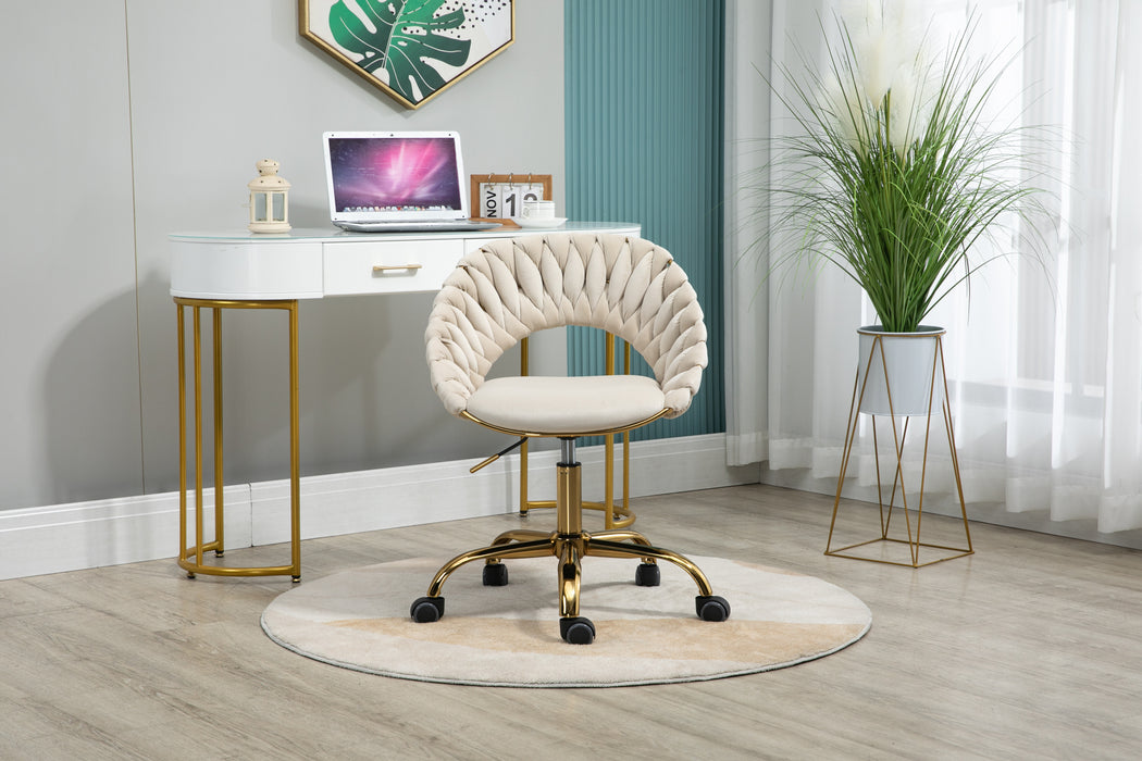 Adjustable Office Swivel Chair - Ivory