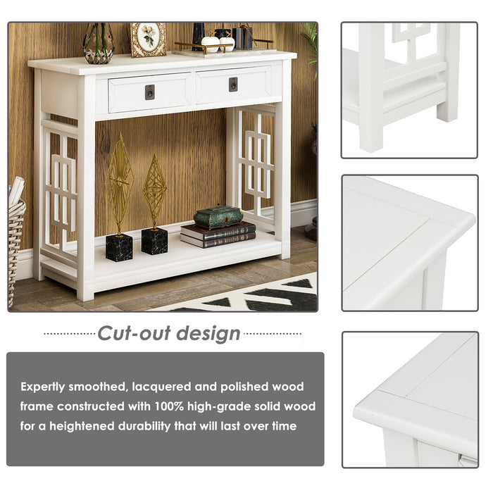 Entryway Accent Sofa Table - White