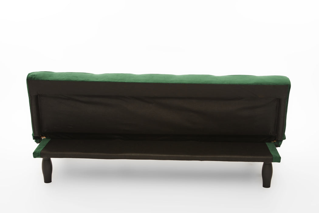 Green Velvet Sofa Bed - Green