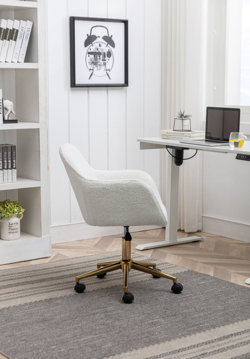 Modern Teddy Fabric Home Office Chair - White